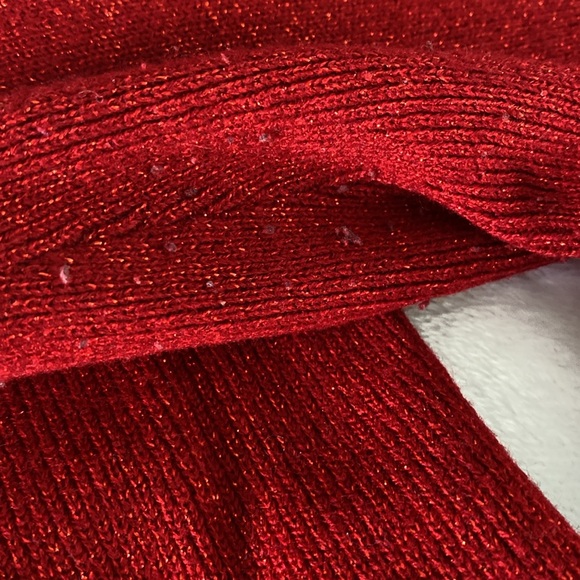 Dark red rhinestone embellished glittery sweater - Picture 14 of 17